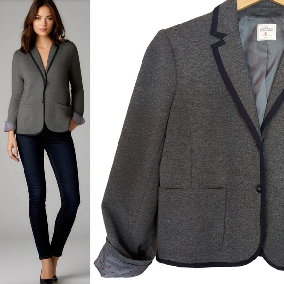 GAP Academy Heather Grey Blazer Contrast Cuff Lining - Picture 1 of 15